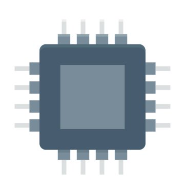  İşlemci çip vektör simgesi