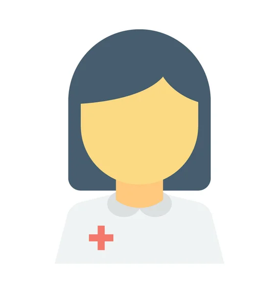 Lady Doctor Vector Icono — Vector de stock