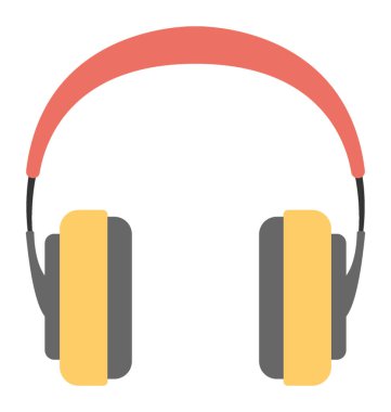 Bir kulaklık tasarımını düz simgesi