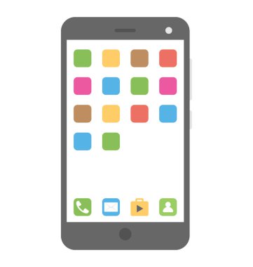 Android mobil, düz simgesi tasarım temsil eden bir akıllı telefon