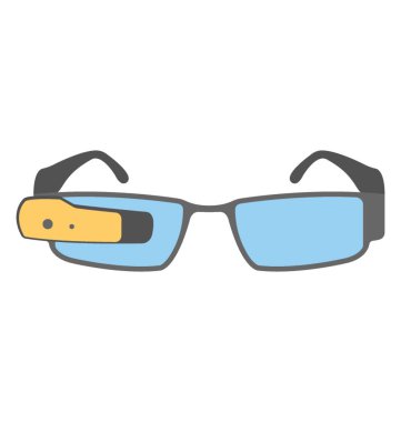 Flat icon design of new technology, google glass clipart