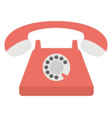 Bir retro telefon düz simgesi tasarımı