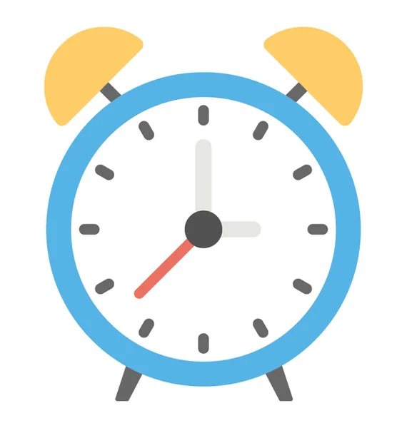 Simple Reloj Despertador Diseño Icono Plano — Archivo Imágenes Vectoriales