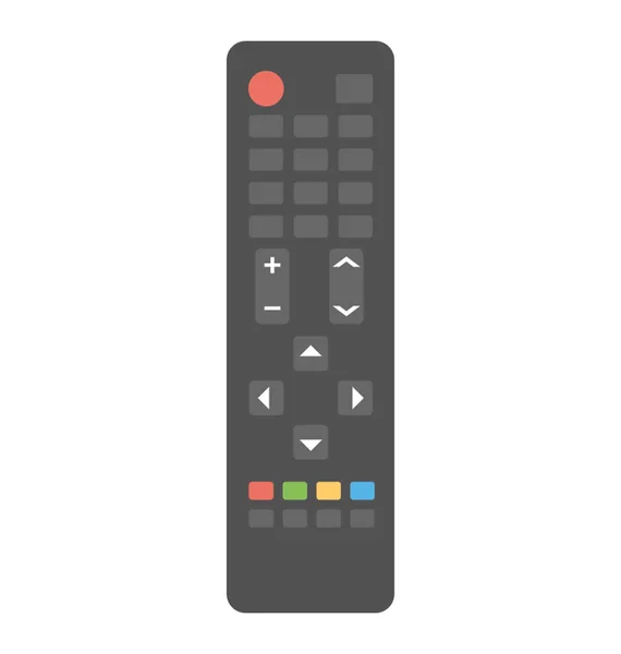 Control Remoto Televisión Diseño Icono Plano — Vector de stock