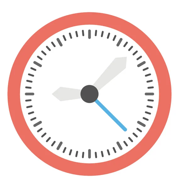 Conception Icône Plate Une Horloge Murale — Image vectorielle
