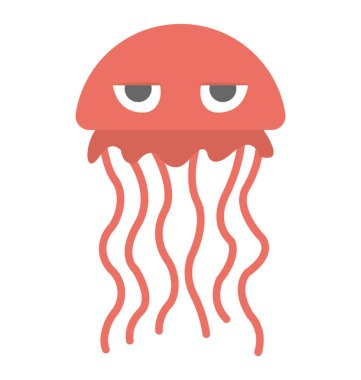 Düz vektör simgesi bir denizanası