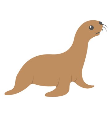 Bir kahverengi renkli arbor mühür düz vektör simgesi 