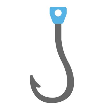 Balıkçılık için kullanılan bir balıkçılık kanca vektör simgesi simgesi