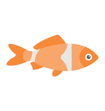 Bir balık bir renkli düz vektör simgesi 