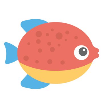 Suda yaşayan bir nakit, Balık simgesi tasarım düz.