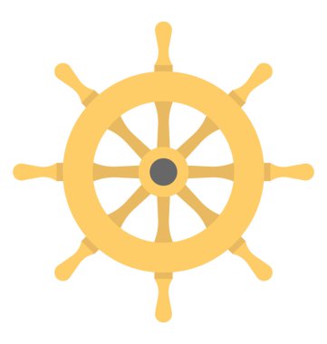 Bir tekerlek ya da gemi direksiyon düz vektör simgesi tasarım