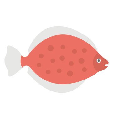 Suda yaşayan bir hayvan, bir balık düz simgesi tasarım