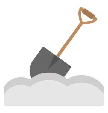 İçinde çamur bayraklarında düz vektör simgesi tasarım kazma kürek