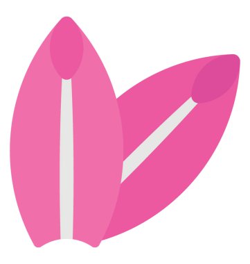 Yaz aylarında, düz vektör simge simgeleyen iki sörf tahtaları