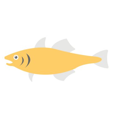 Koca ağızlı buffalo balık suda yaşayan hayvan düz vektör simge 