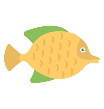 Sevimli su çizgi balık vektör simgesi