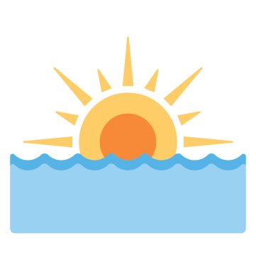 Deniz üzerinde vektör günbatımı 