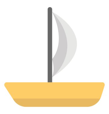 Düz stil yelkenli vektörde 