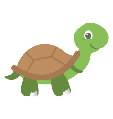 Sevimli çizgi kaplumbağa vektör simgesi 