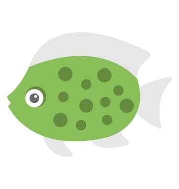 Bir sevimli su çizgi balık düz vektör simgesi 