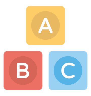 Düz simgesi tasarım alfabe blokların