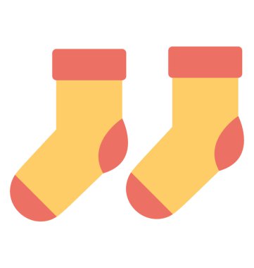 Çorap sarı tasarımını düz simgesi