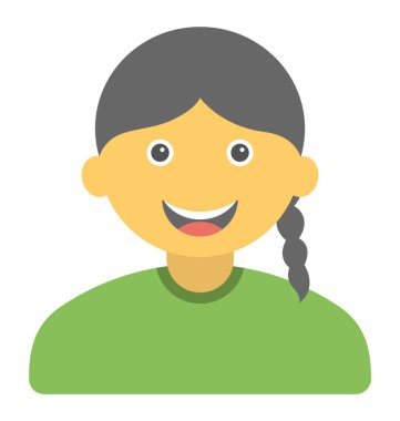 Mutlu kız düz simgesi