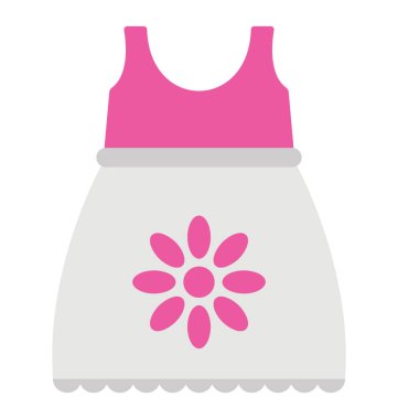 Bir küçük kız elbise düz simgesi tasarım