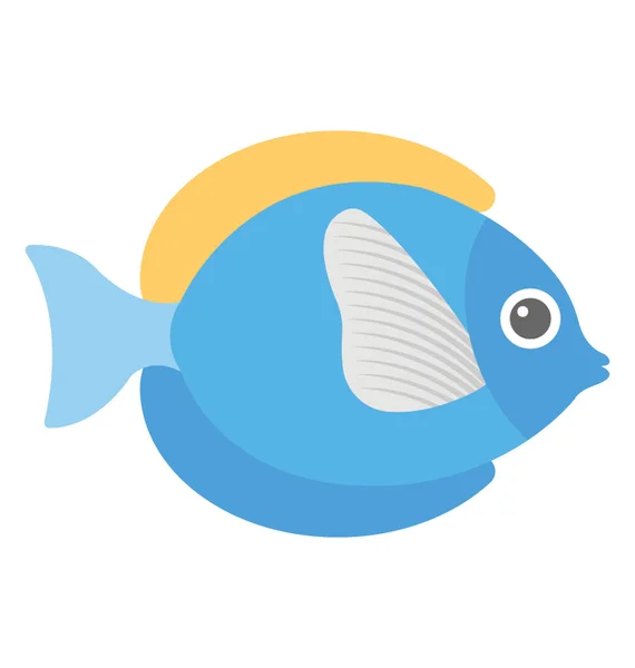Ein Niedliches Aquatic Cartoon Fisch Vektor Symbol — Stockvektor