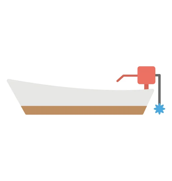 低音のボートまたはそれと呼ばれるモーター ボート フラット ベクトル アイコン デザイン — ストックベクタ