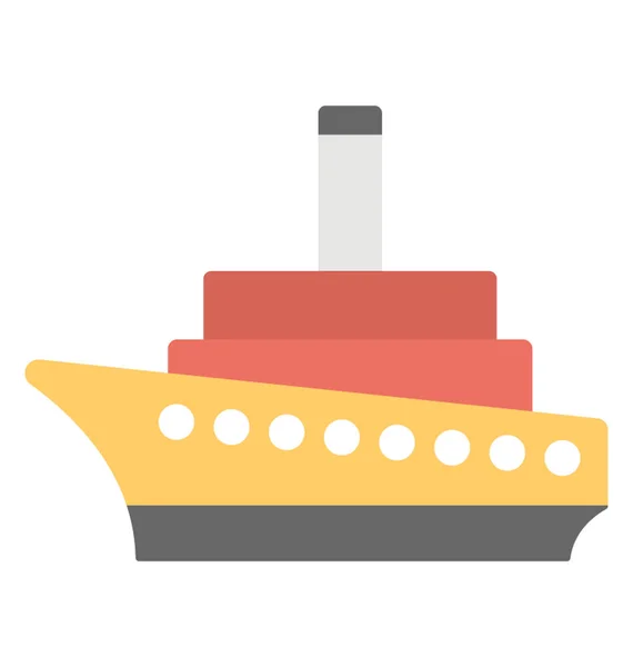 Luxusschiff Flache Vektor Ikone Design — Stockvektor