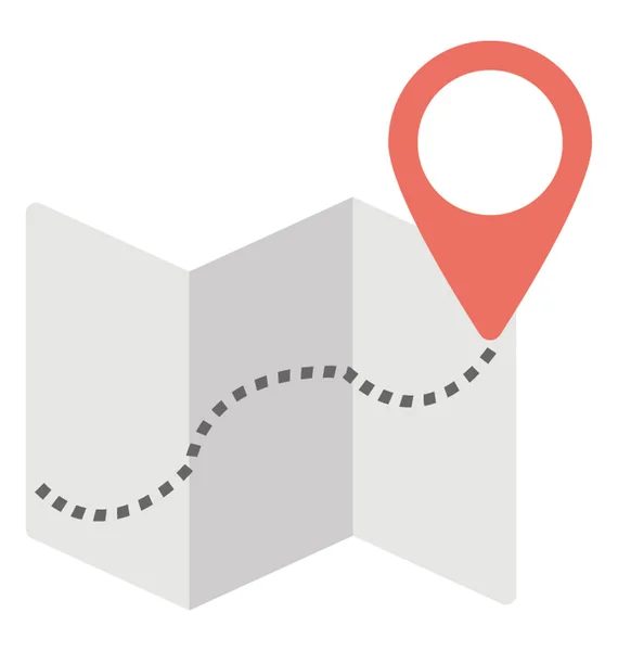 Carte Navigation Avec Une Broche Localisation Indiquant Position Sur Carte — Image vectorielle