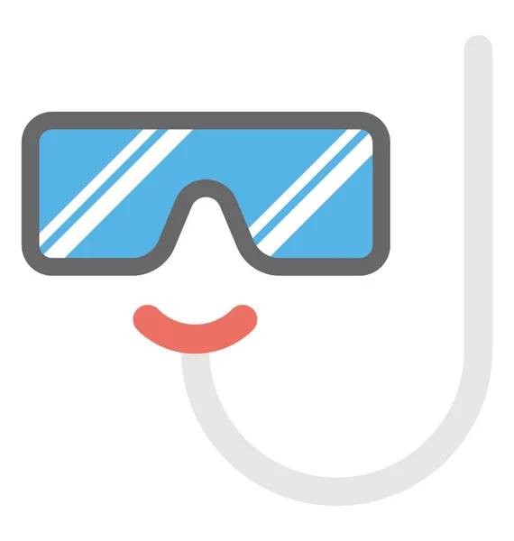 Ícone Vetorial Plano Uma Máscara Snorkel Para Mergulho —  Vetores de Stock
