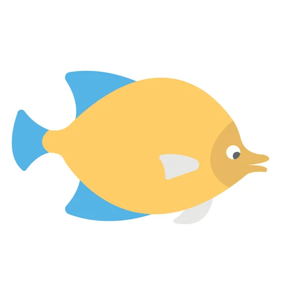 Eine Niedliche Aquatische Zeichentrickfisch Flache Vektor Icon Design — Stockvektor