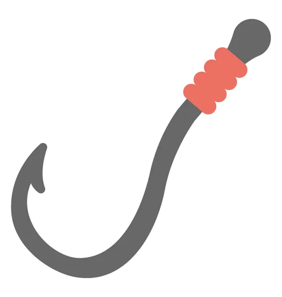 Egy Egyszerű Halászati Hook Design Lapos Vektor Ikon — Stock Vector