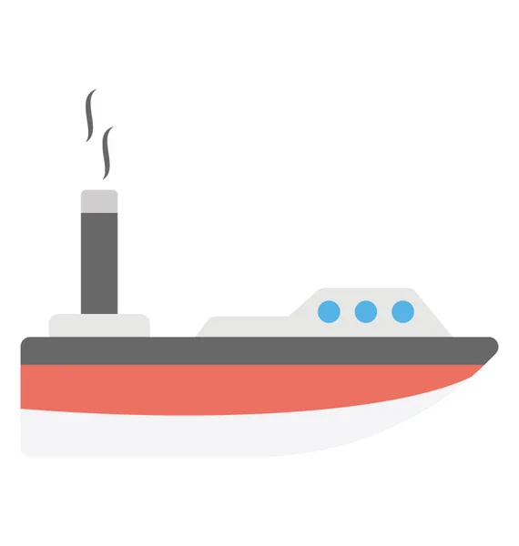 Flache Vektor Ikone Eines Dampfschiffes — Stockvektor