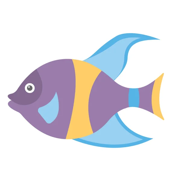 Ein Niedliches Aquatic Cartoon Fisch Vektor Symbol — Stockvektor