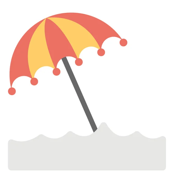 Plaj Şemsiye Vektör Simgesi — Stok Vektör