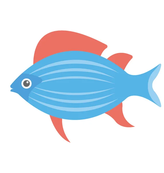 Eine Niedliche Aquatische Zeichentrickfisch Flache Vektor Symbol — Stockvektor