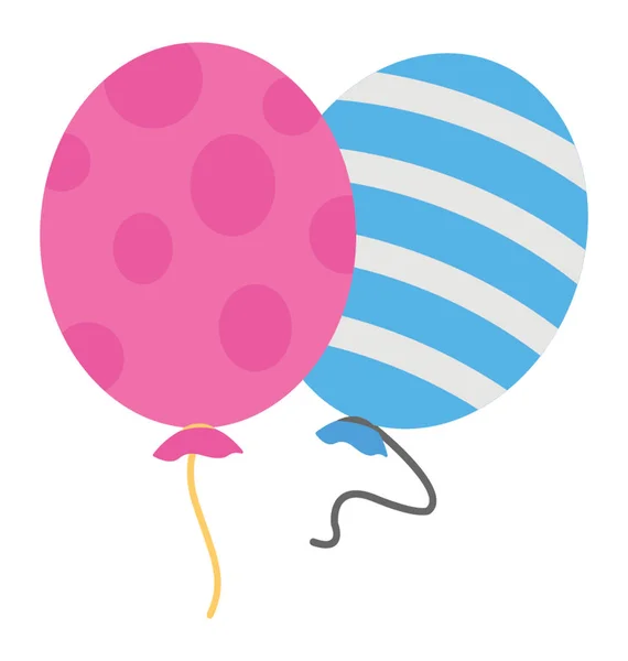 Projeto Ícone Plano Balões Que Representam Decoração Celebração — Vetor de Stock