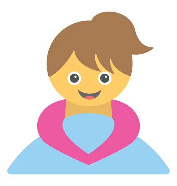 Щасливий Веселий Дизайн Дитячої Плоскої Ікони — стоковий вектор
