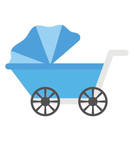 Ein Flaches Icon Design Für Kinderwagen Blauer Farbe — Stockvektor