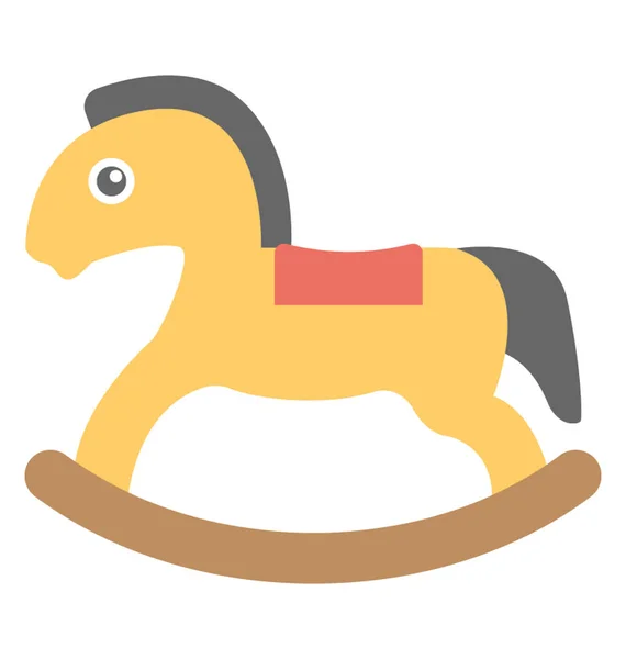 Rocking Horse Flat Icon Design — Stock Vector