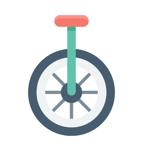 Одноколісний Велосипед Кольорові Векторної Icon — стоковий вектор