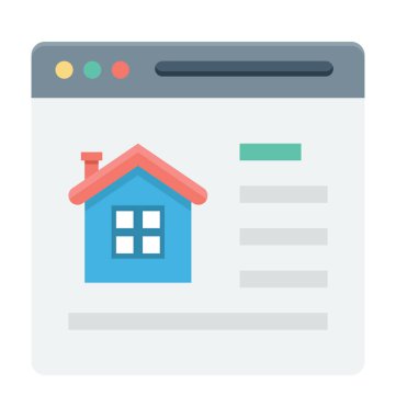  Emlak Web sitesi vektör simgesi