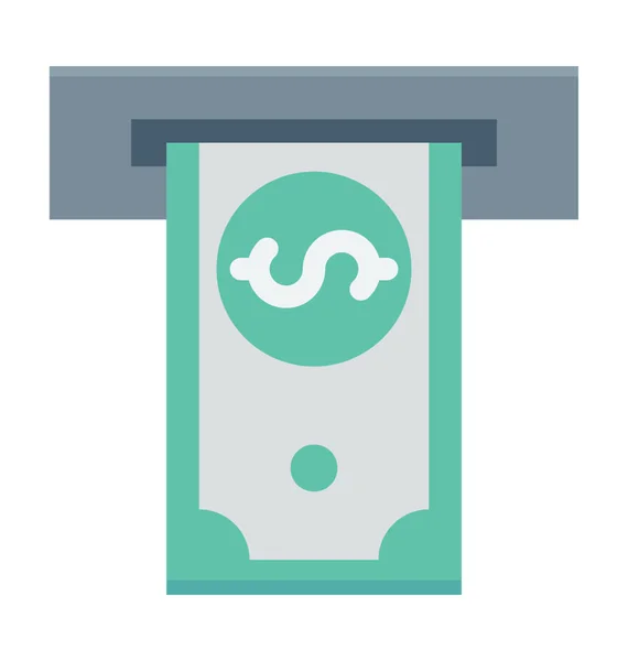Contant geld terugtrekking Vector Icon — Stockvector