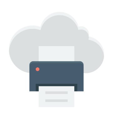 Bulut yazdırma vektör simgesi