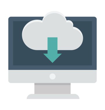 bulut indirme vektörü simgesi