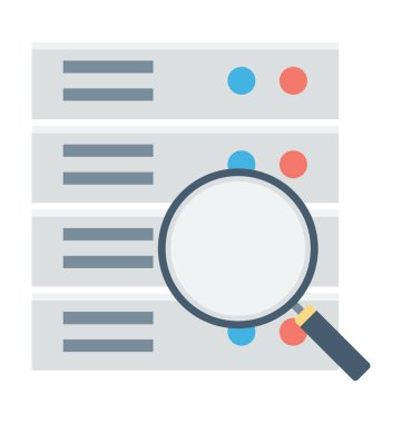 Sunucu arama vektör simgesi