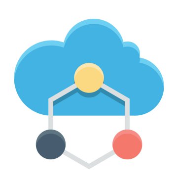 bulut ağ vektör simgesi